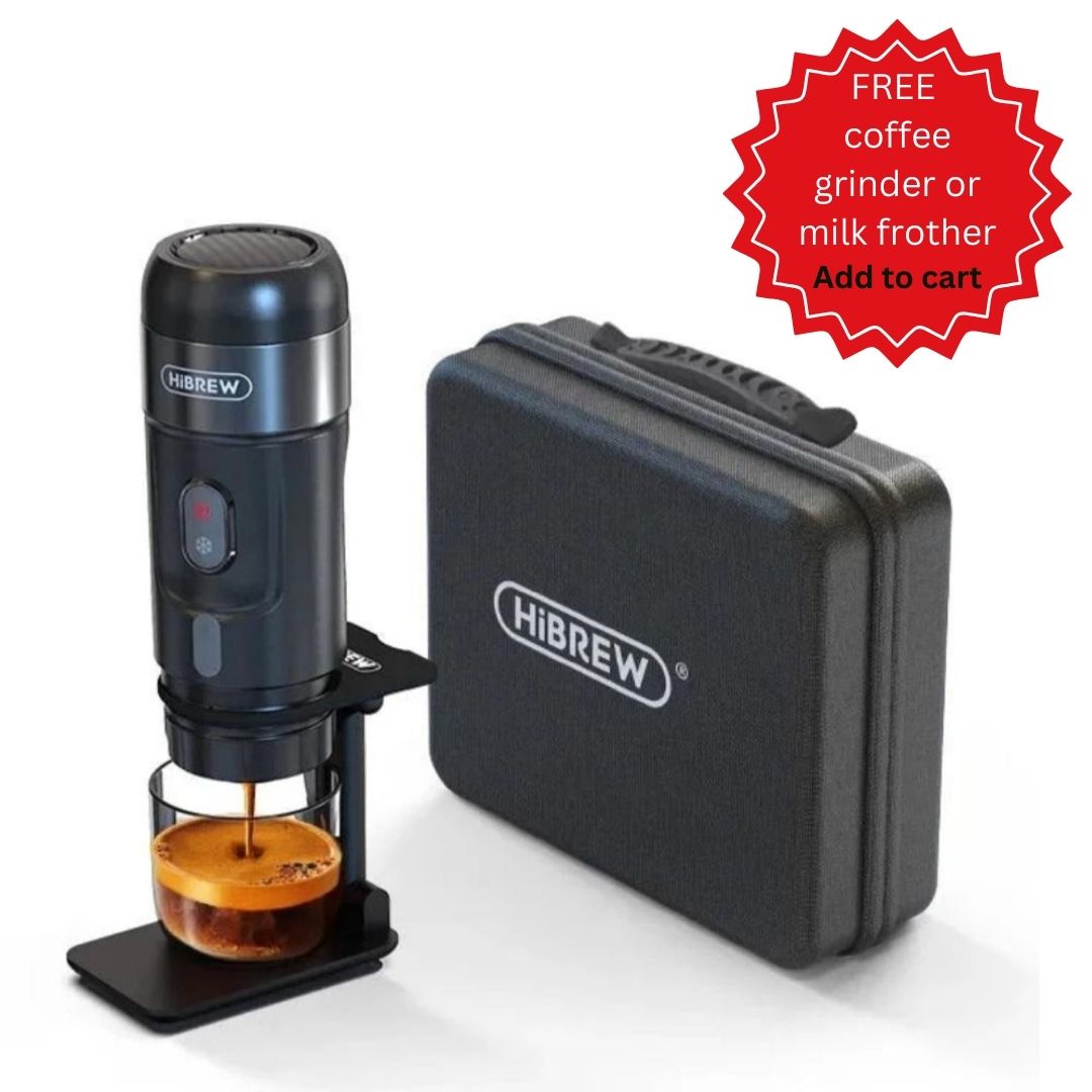 Portable Espresso Coffee Machine, 12V, AC/DC & USB, Carry Case & Stand, 60ml, 15 Bar